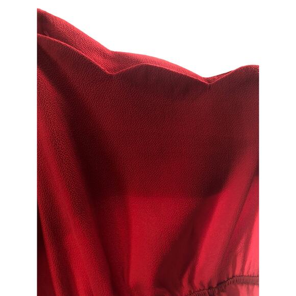 Monteau Red Scalloped Sleeveless Halter Blouse Women's Size Small - Picture 4 of 7